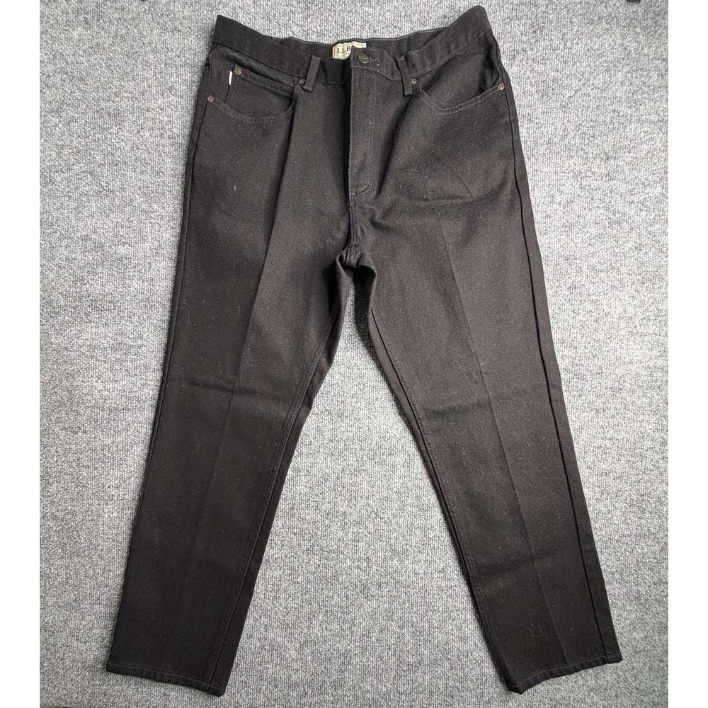 LL Bean Mens 38x30 Black‎ Jeans Classic Fit Straight Leg YKK 100% Cotton